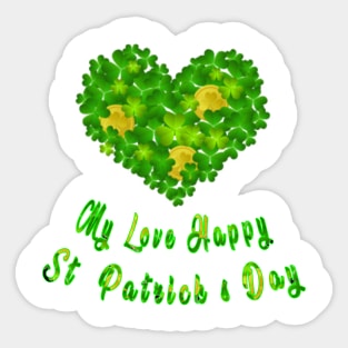 my love yoda happy st patrick's day 2023 Sticker